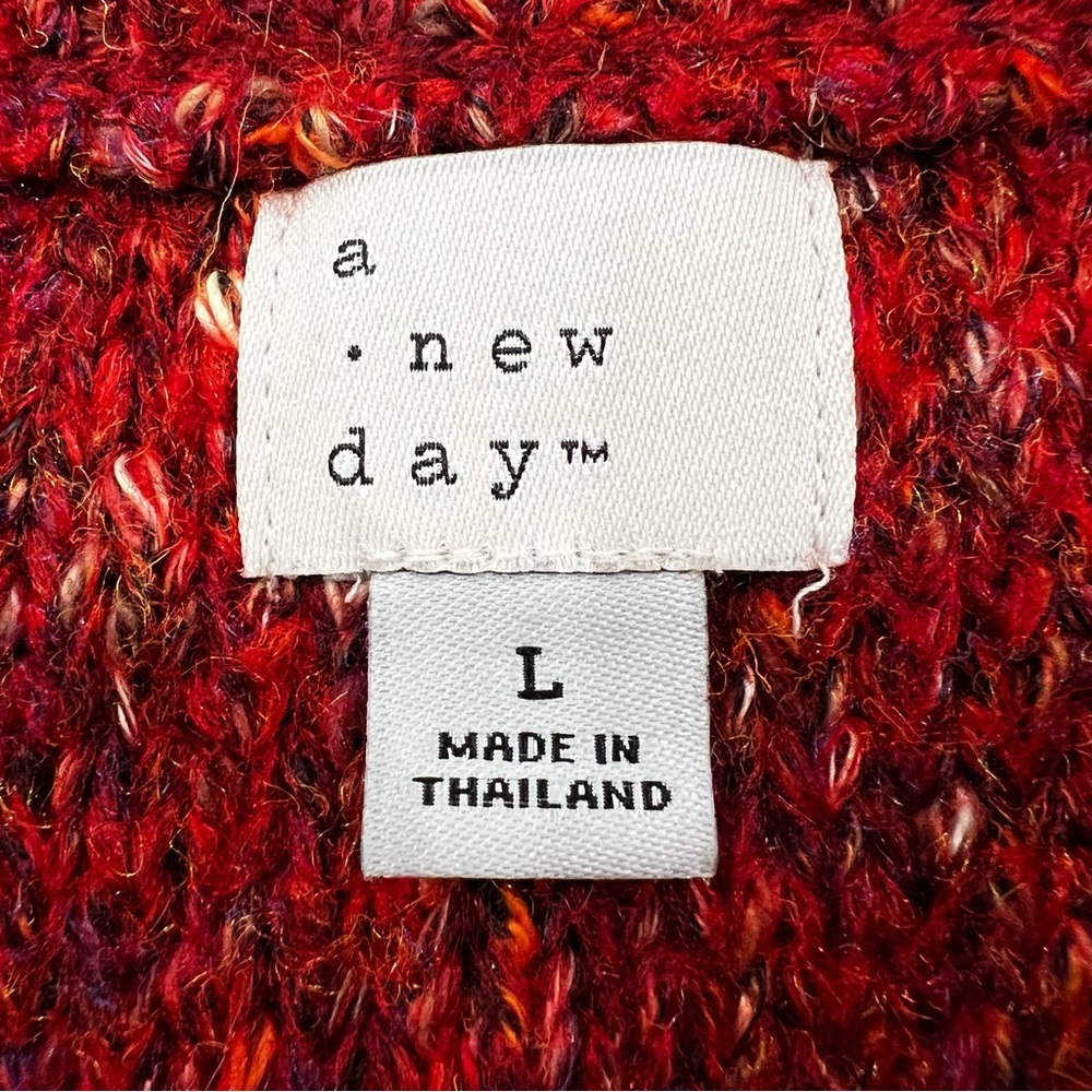 A New Day Crew Neck Cable Knit Sweater Women’s Sz L - Picture 4 of 8